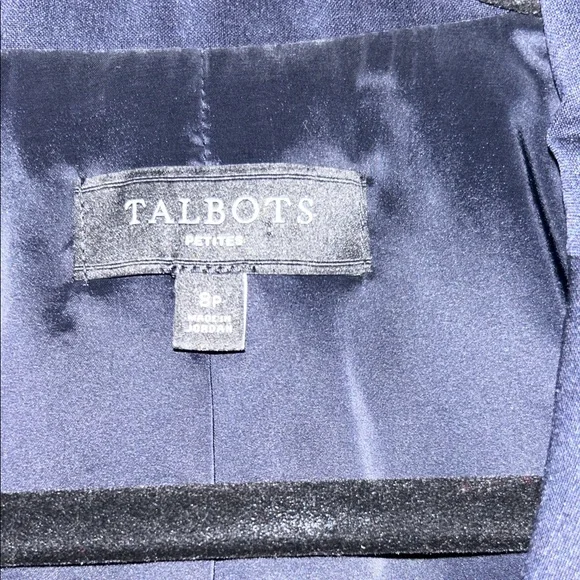 Talbots Women's Navy Wool Blend Blazer NWOT Sz 8P - Picture 5 of 12